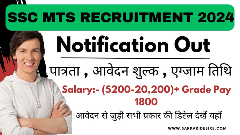 SSC MTS Recruitment 2024 In Hindi