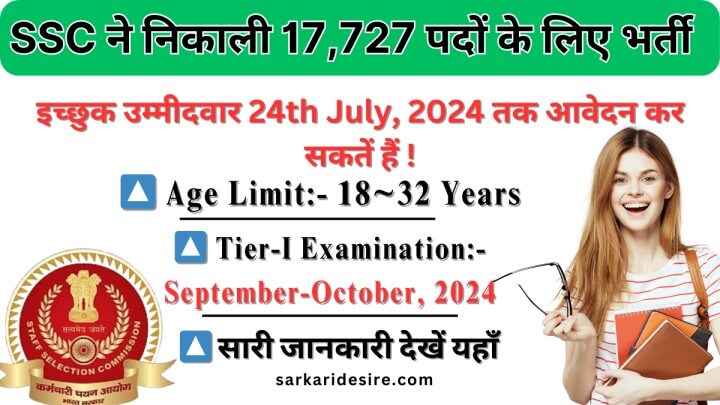 SSC CGL Recruitment 2024 In Hindi
