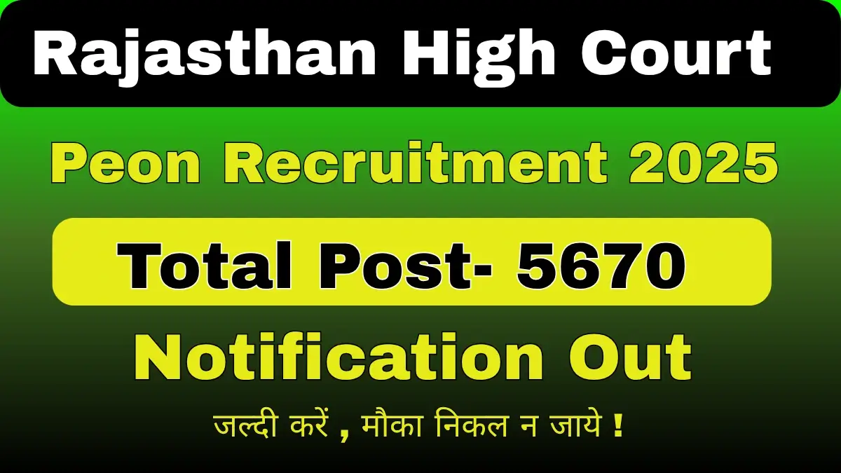 Rajasthan High Court Peon Recruitment 2025