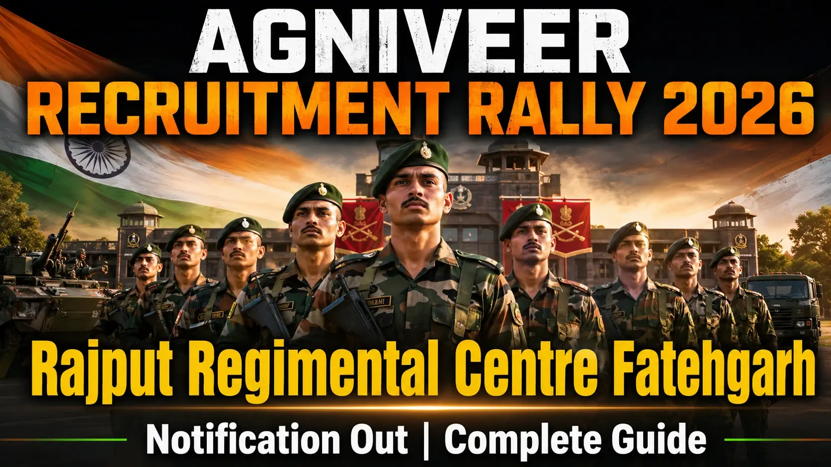Agniveer Recruitment Rally Rajput Regimental Centre Fatehgarh 2026 Notification Out
